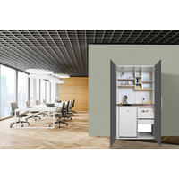 SCHRANKKÜCHE 104/193/67 cm  in Grau  - Weiss/Edelstahlfarben, Modern, Holzwerkstoff/Metall (104/193/67cm) - Respekta