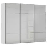 SCHWEBETÜRENSCHRANK  in Grau, Weiß  - Chromfarben/Weiß, KONVENTIONELL, Glas/Holzwerkstoff (242/223/68cm) - Novel
