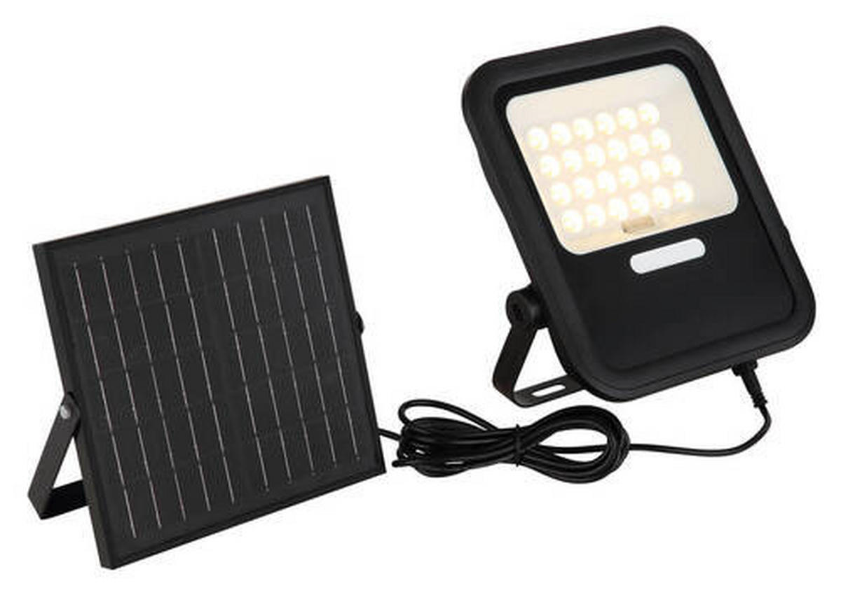 SOLARLEUCHTE 24,3/14/25,4 cm   - Klar/Schwarz, Basics, Glas/Kunststoff (24,3/14/25,4cm) - Globo