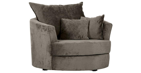 SESSEL in Chenille Dunkelgrau  - Dunkelgrau/Schwarz, KONVENTIONELL, Textil/Metall (115/72/115cm) - Carryhome