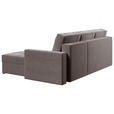 ECKSOFA Dunkelgrau Samt  - Chromfarben/Dunkelgrau, KONVENTIONELL, Kunststoff/Textil (233/140cm) - Carryhome