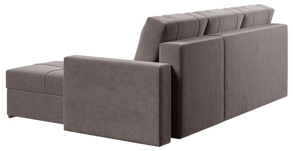 ECKSOFA Dunkelgrau Samt  - Chromfarben/Dunkelgrau, KONVENTIONELL, Kunststoff/Textil (233/140cm) - Carryhome
