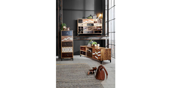 KOMMODE 115/80/35 cm  - Multicolor/Schwarz, LIFESTYLE, Keramik/Holz (115/80/35cm) - Landscape