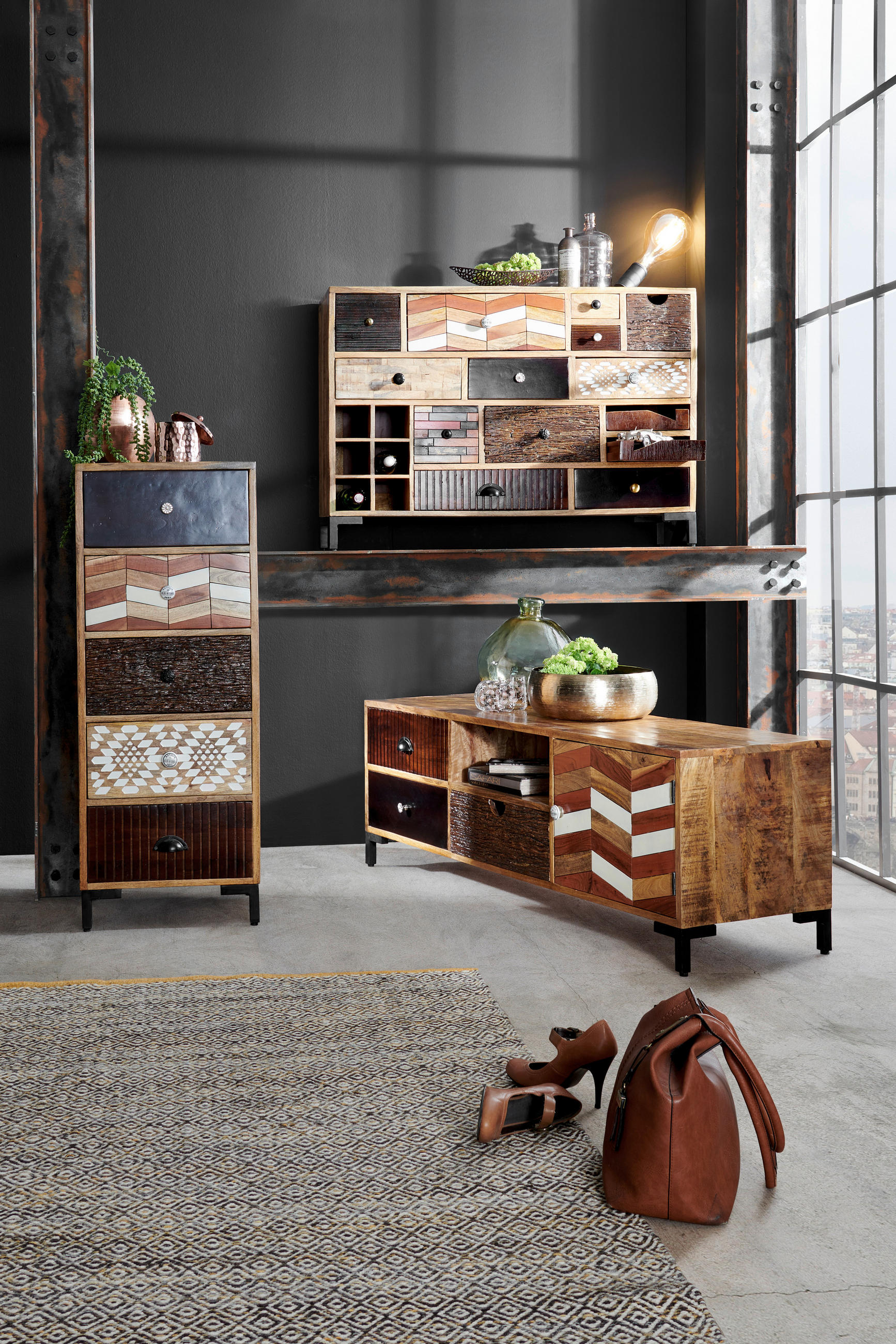 KOMMODE  in 46/120/40 cm  - Multicolor/Naturfarben, LIFESTYLE, Keramik/Holz (46/120/40cm) - Landscape