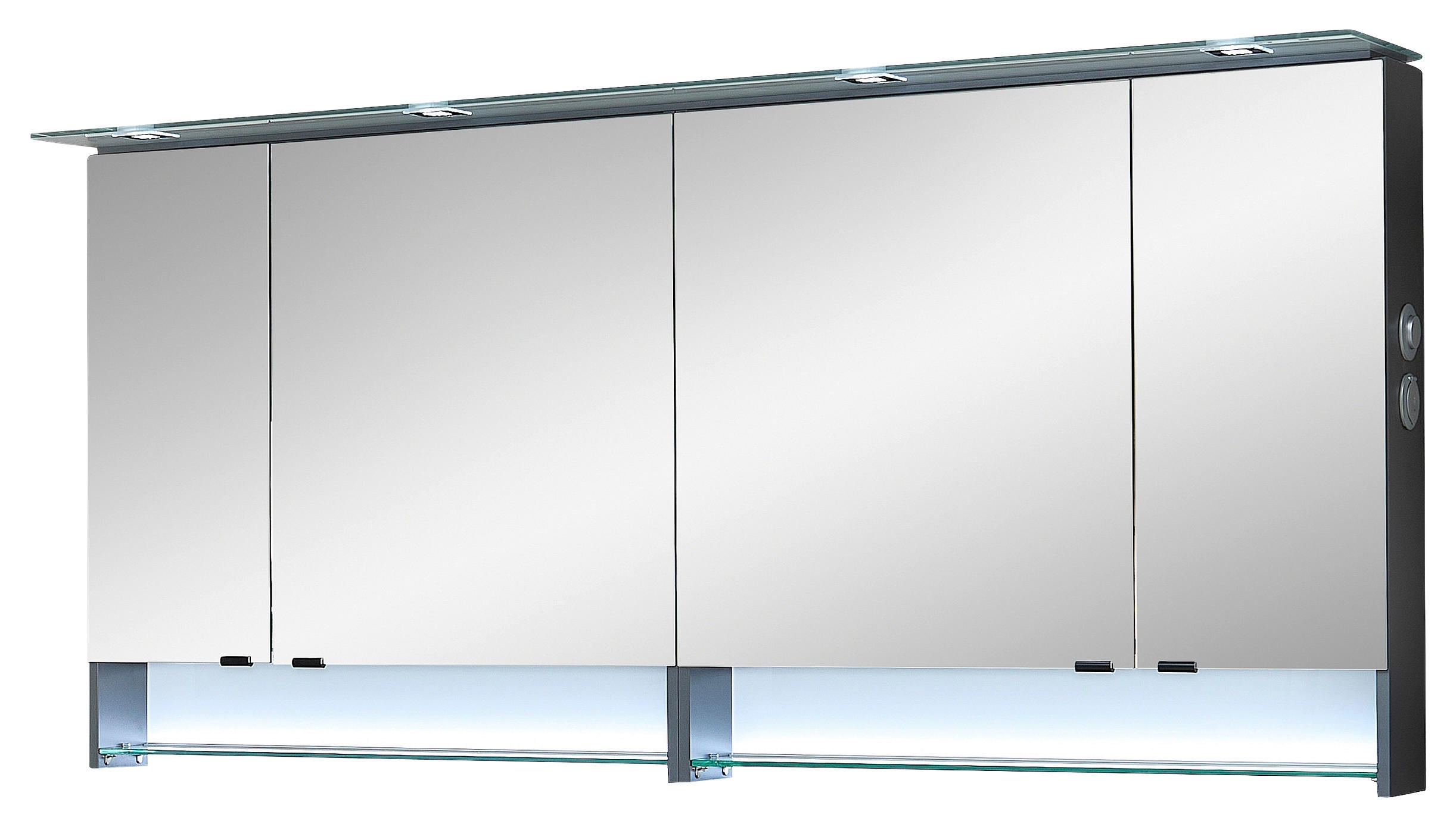 SPIEGELSCHRANK 180/86,8/16 cm  - Schwarz/Grau, Design, Glas/Holzwerkstoff (180/86,8/16cm) - Leonardo Living