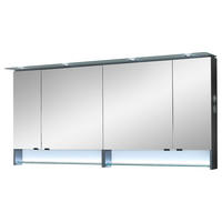 SPIEGELSCHRANK 180/86,8/16 cm  - Schwarz/Grau, Design, Glas/Holzwerkstoff (180/86,8/16cm) - Leonardo Living