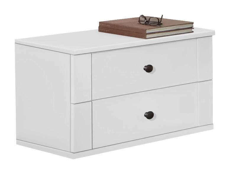 NACHTSCHRANK 52/40/38 cm  - Schwarz/Weiß, Trend, Holzwerkstoff/Kunststoff (52/40/38cm) - Boxxx