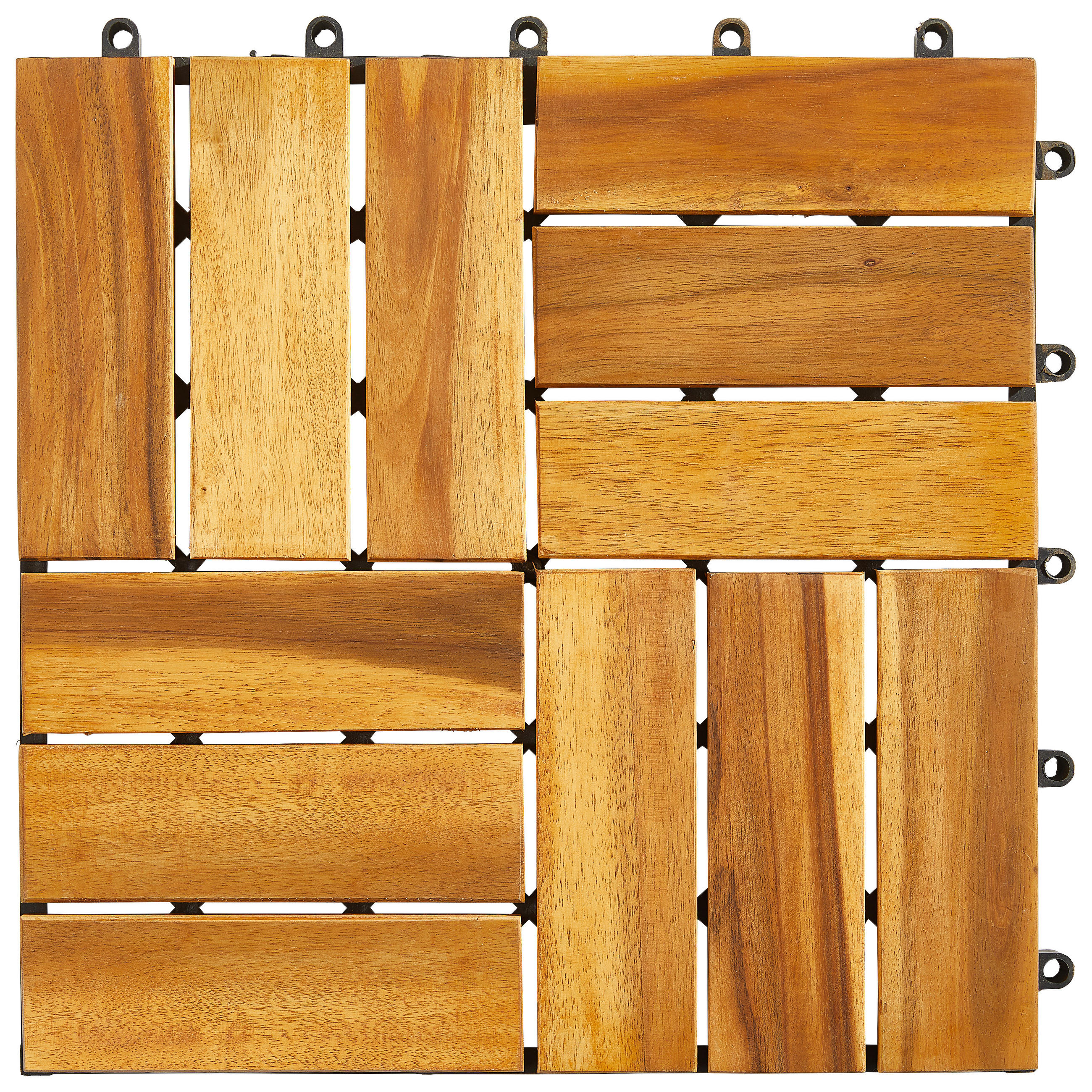 TERRASSENFLIESE - Braun/Akaziefarben, Konventionell, Holz/Kunststoff (30/30/2,4cm) - Ambia Garden