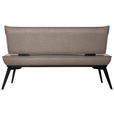 SITZBANK 173/90/65 cm Webstoff Schwarz, Taupe Buche massiv  - Taupe/Schwarz, Basics, Holz/Textil (173/90/65cm) - Carryhome