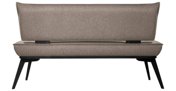 SITZBANK 173/90/65 cm Webstoff Schwarz, Taupe Buche massiv  - Taupe/Schwarz, Basics, Holz/Textil (173/90/65cm) - Carryhome