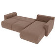 ECKSOFA Taupe Lederlook  - Taupe/Chromfarben, KONVENTIONELL, Kunststoff/Textil (293/195cm) - Carryhome