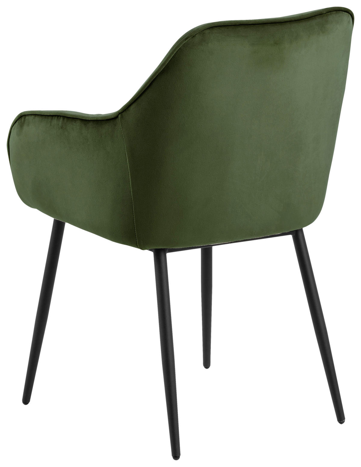 STOL MED ARMSTÖD stål velour  - grön/svart, Trend, metall/textil (58/83/55cm)