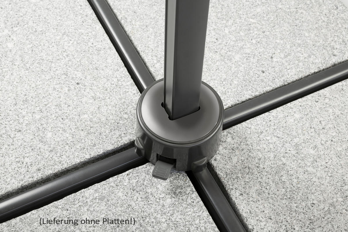 BOČNÍ SLUNEČNÍK 338/239/270 cm - antracitová/červená, Basics, kov/textil (338/239/270cm)