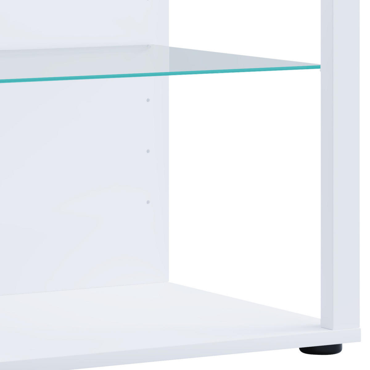 VITRINE in Weiss  - Weiss/Schwarz, Modern, Glas/Holzwerkstoff (52/90/44cm) - MID.YOU
