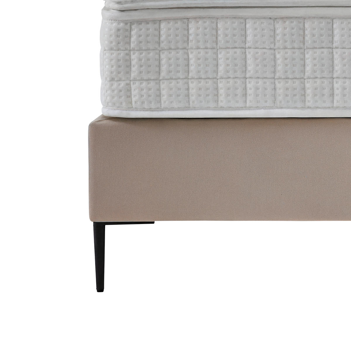 BOXSPRINGOVÁ POSTEĽ, 180/200 cm, béžová - čierna/prírodná farba, Modern, kov/kompozitné drevo (180/200cm) - MID.YOU