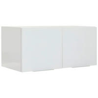 AUFSATZSCHRANK 90,8/40,2/40,3 cm  - Weiß Hochglanz/Alufarben, Design, Glas/Holzwerkstoff (90,8/40,2/40,3cm) - Voleo