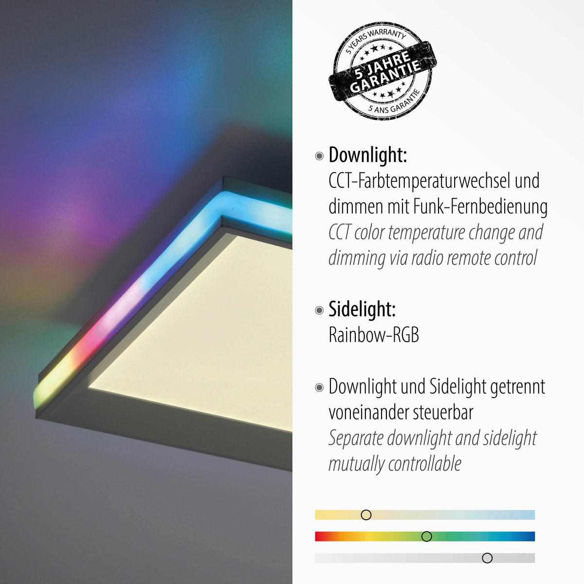 PLAFONIERĂ CU LED - alb, Design, plastic/metal (100/25/6cm)