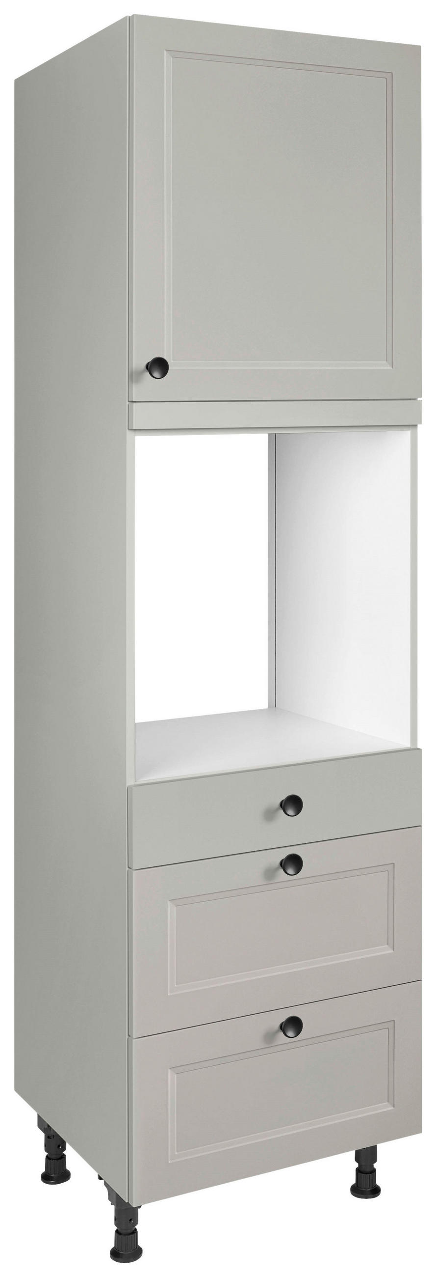 GERÄTEUMBAUSCHRANK 60/216,6/58 cm  in Grau  - Schwarz/Grau, MODERN, Holzwerkstoff/Metall (60/216,6/58cm) - Nobilia