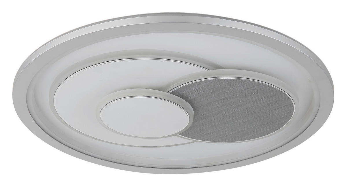 LED-DECKENLEUCHTE 48/5,7 cm   - Silberfarben/Weiß, Design, Kunststoff/Metall (48/5,7cm) - Globo