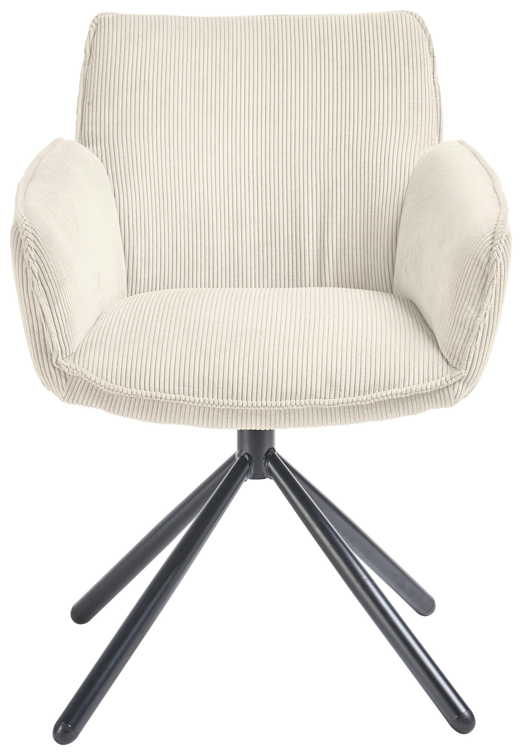 ARMLEHNSTUHL  in Cord  - Creme/Schwarz, Design, Textil/Metall (60/84/65cm) - SetOne by Musterring