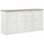 SIDEBOARD  in 180/89/43 cm  - Weiß/Grau, LIFESTYLE, Holzwerkstoff/Metall (180/89/43cm) - Hom`in