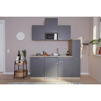 KÜCHENBLOCK 180 cm   in Grau  - Eichefarben/Alufarben, Basics, Holzwerkstoff/Kunststoff (180cm) - Respekta