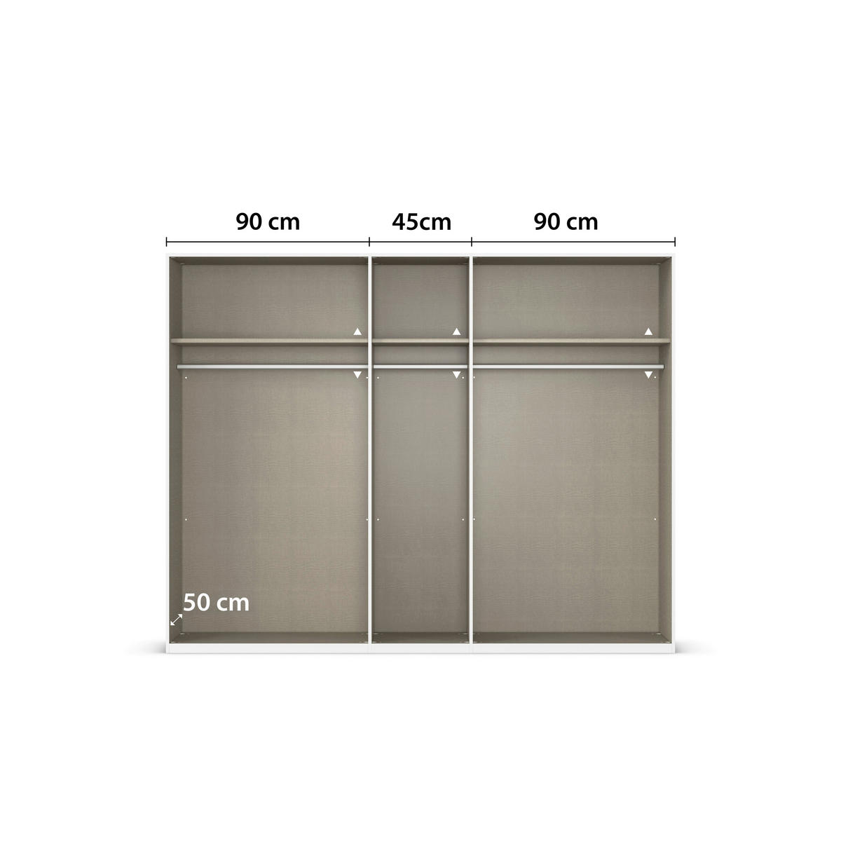 DREHTÜRENSCHRANK 226/210/54 cm,  in Weiß, 5-türig  - Alufarben/Weiß, KONVENTIONELL, Holzwerkstoff/Kunststoff (226/210/54cm) - home24