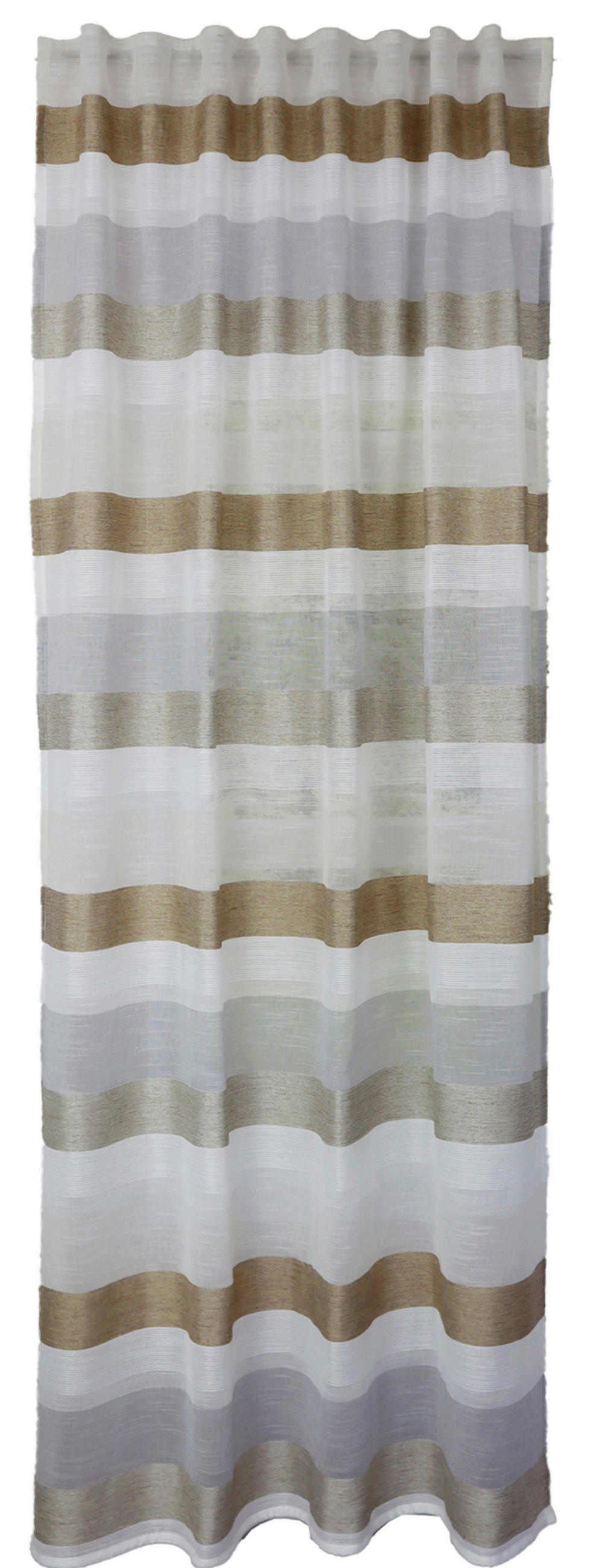FERTIGVORHANG  halbtransparent   140/245 cm  - Beigebraun/Hellgrau, Basics, Textil (140/245cm)
