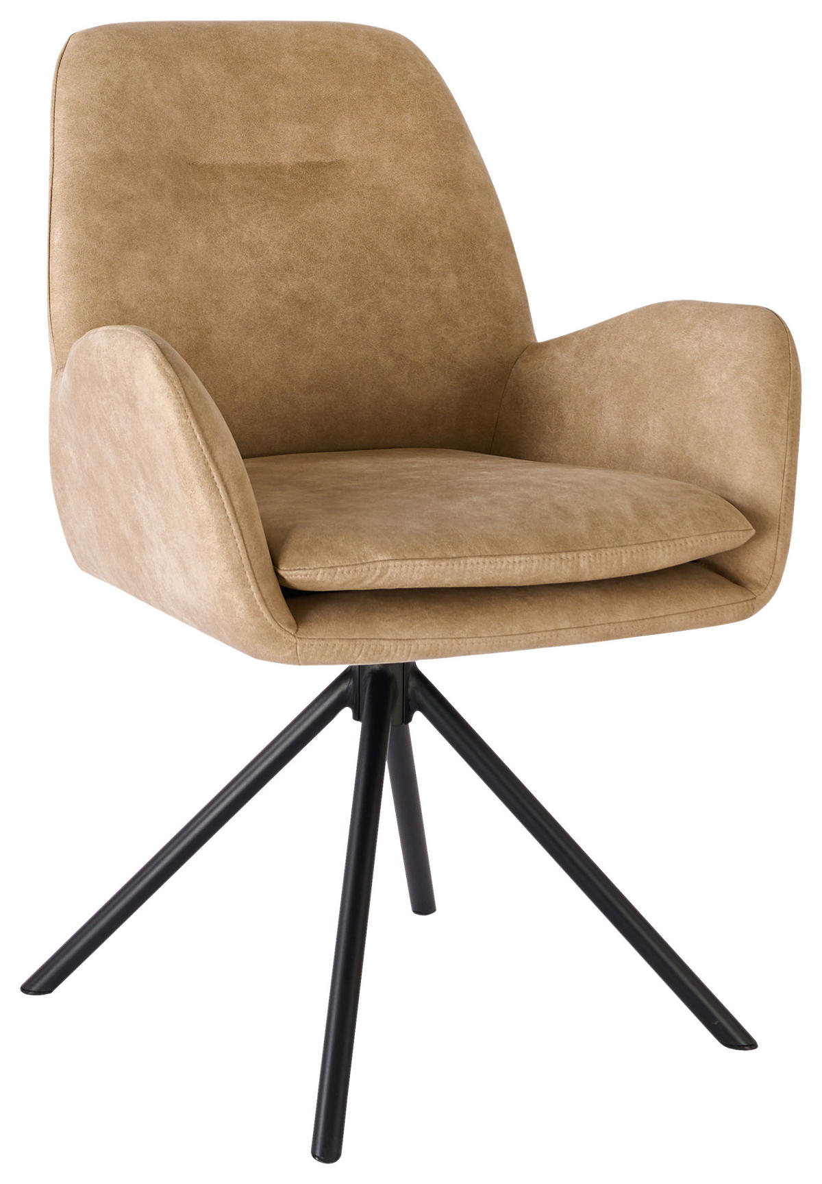 ARMLEHNSTUHL  in Eisen Webstoff  - Beige/Schwarz, Basics, Textil/Metall (60.5/88/62cm) - MID.YOU