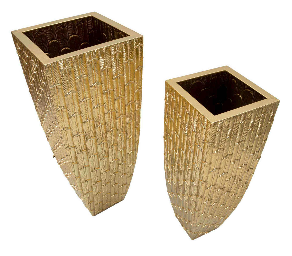 Vase Gliss Set 2 Pcs  - Goldfarben, Basics, Metall (40/99/40cm)