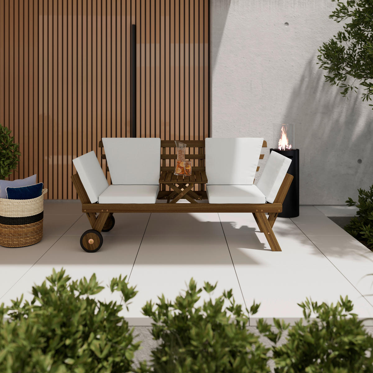 GARTENBANK 209/71/82 cm Akazie   - Beige/Akaziefarben, MODERN, Holz (209/71/82cm) - Ambia Garden