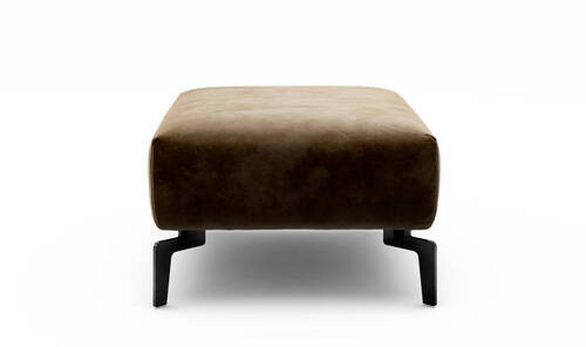 HOCKER Samt Braun  - Schwarz/Braun, Design, Textil/Metall (90/70/46cm) - SENSOO