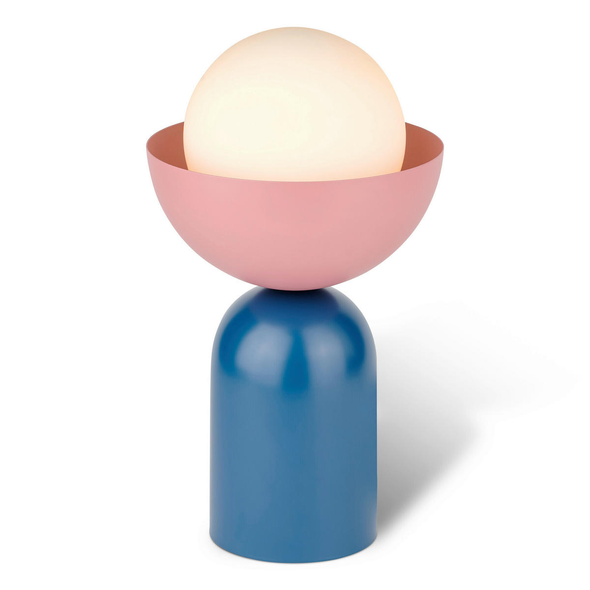TISCHLEUCHTE 20/36,5 cm   - Blau/Rosa, Basics, Glas/Metall (20/36,5cm) - Osram