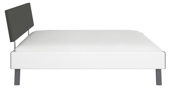 BETT 160/200 cm  in Weiß  - Weiß/Grau, Design, Holzwerkstoff/Textil (160/200cm) - Carryhome