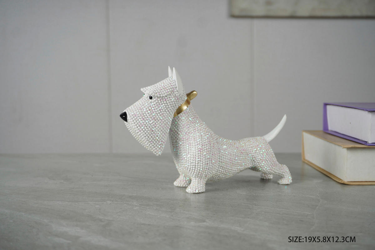 DEKOR ÁLLATFIGURA - gyöngyház, Basics, műanyag (19/6/12,3cm)