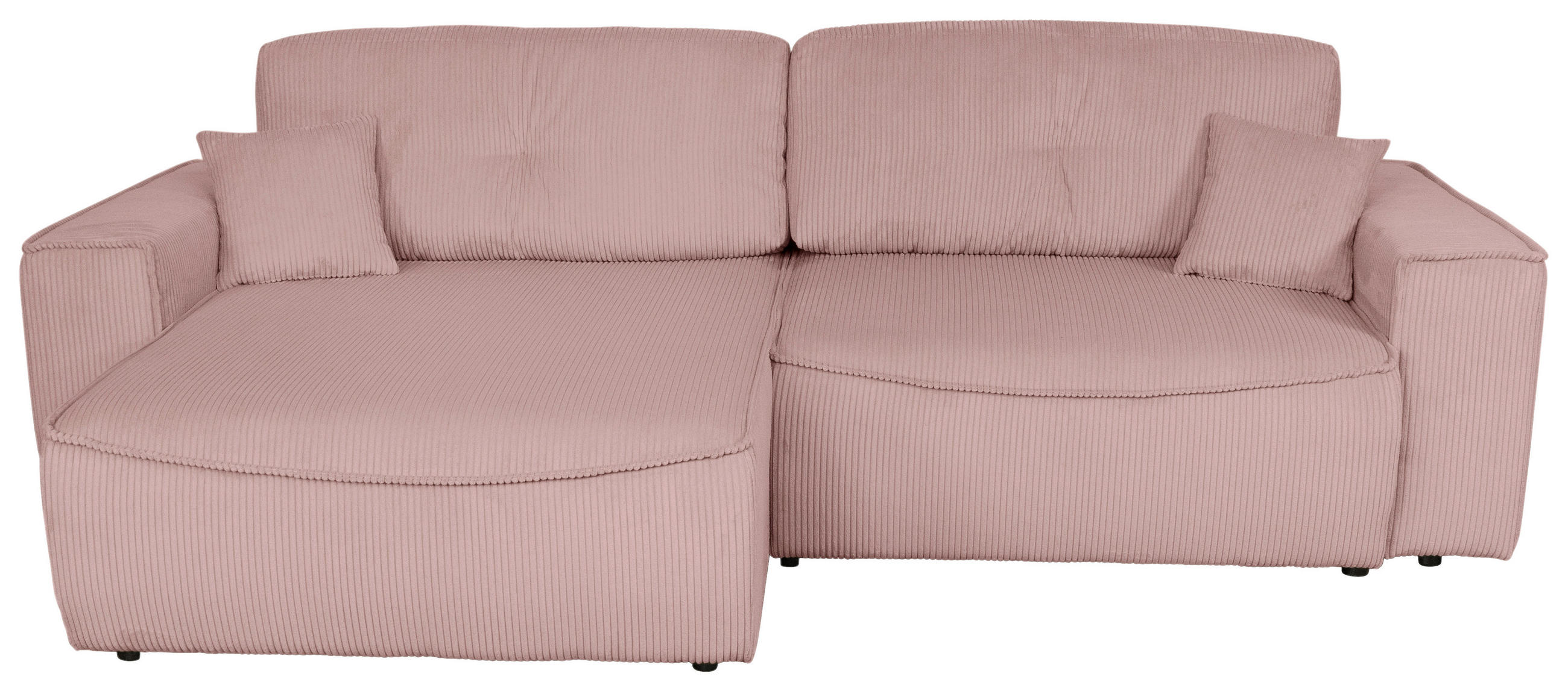 ECKSOFA Rosa Cord  - Schwarz/Rosa, KONVENTIONELL, Kunststoff/Textil (148/265cm) - Carryhome