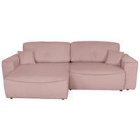 ECKSOFA Rosa Cord  - Schwarz/Rosa, KONVENTIONELL, Kunststoff/Textil (148/265cm) - Carryhome