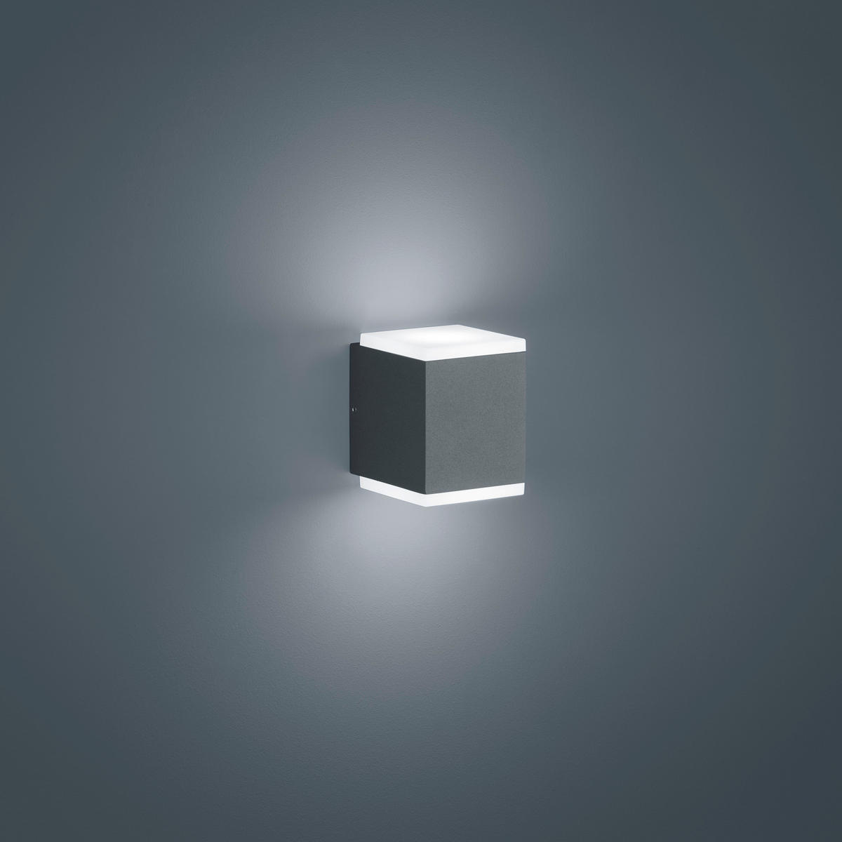 AUßENLEUCHTE   - Graphitfarben, Design, Kunststoff/Metall (10,5/9/8cm) - Helestra