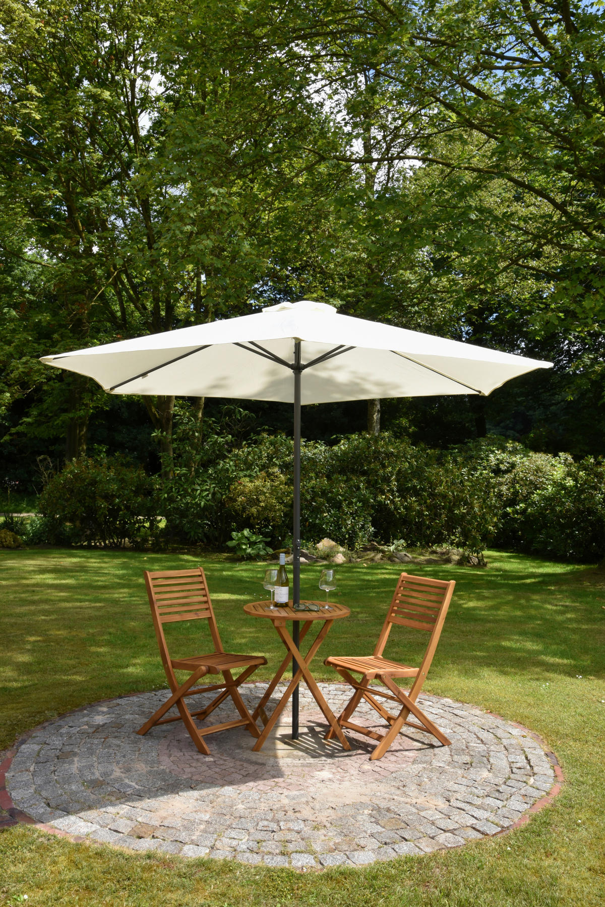 SLUNEČNÍK  - šedá/krémová, Moderní, kov/textil (300/250cm) - Gardenson