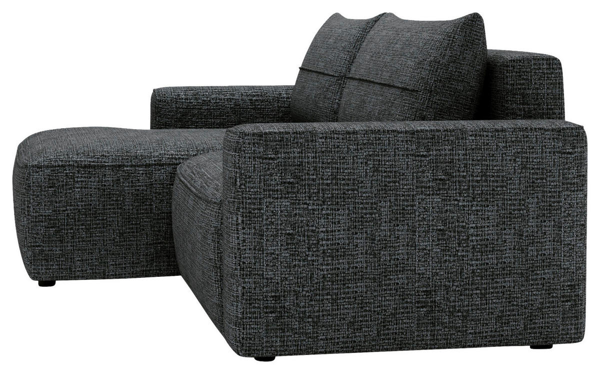 ECKSOFA in Chenille Anthrazit  - Anthrazit/Schwarz, Design, Kunststoff/Textil (144/233cm) - Livetastic