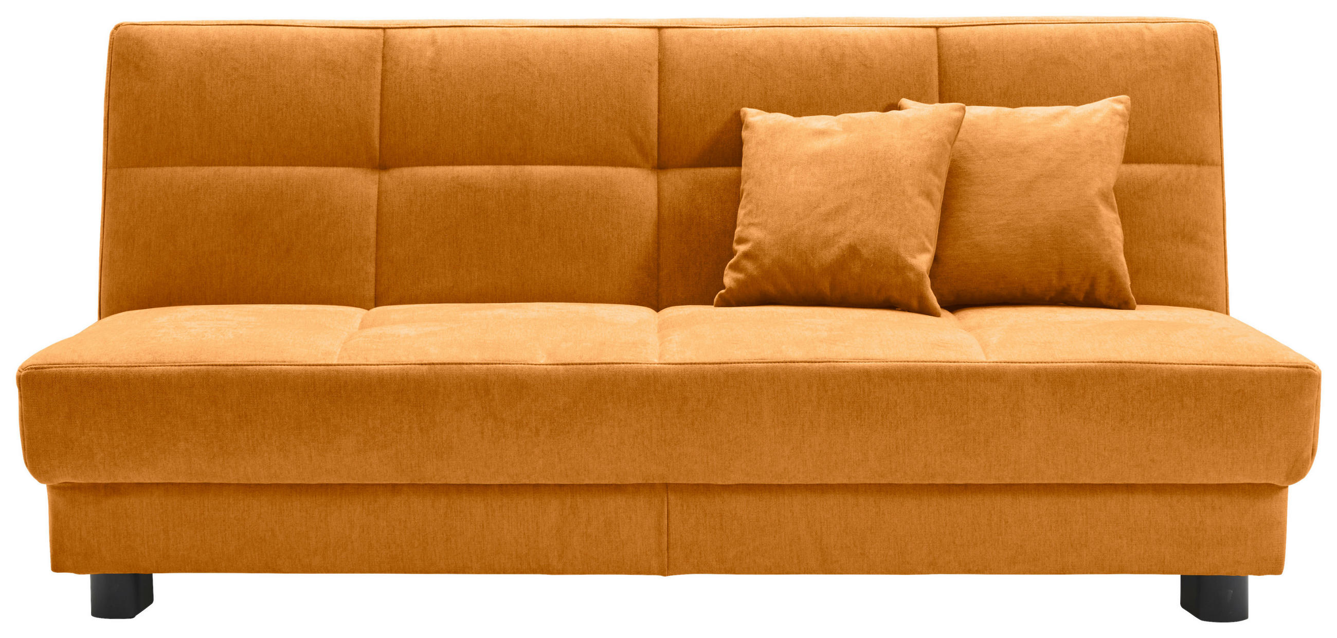 SCHLAFSOFA Mikrovelours Currygelb  - Currygelb/Schwarz, KONVENTIONELL, Textil/Metall (185/85/100cm) - Carryhome