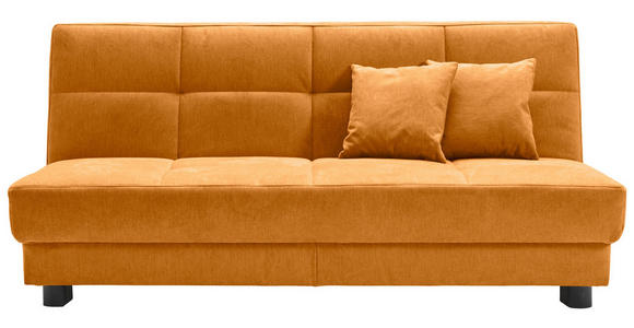 SCHLAFSOFA Mikrovelours Currygelb  - Currygelb/Schwarz, KONVENTIONELL, Textil/Metall (185/85/100cm) - Carryhome