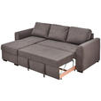 ECKSOFA  in Webstoff Dunkelgrau  155/243 cm  - Dunkelgrau/Schwarz, Design, Kunststoff/Textil (155/243cm) - Xora