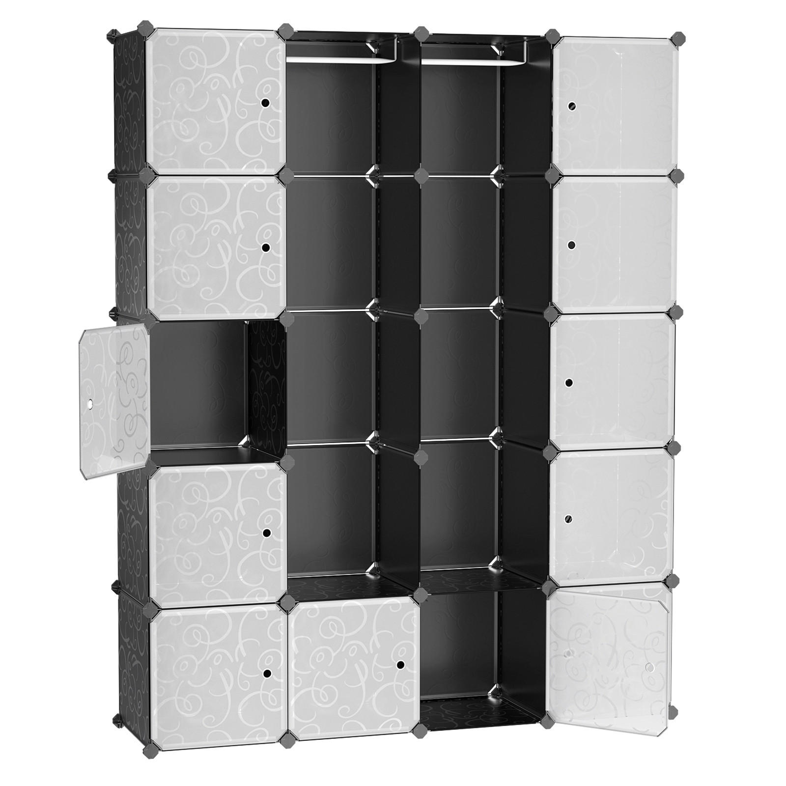 KOMBINÁCIA REGÁLOV, sivá, čierna, biela, železo, 143/178/36 cm - čierna/sivá, Basics, kov/plast (143/178/36cm) - Boxxx