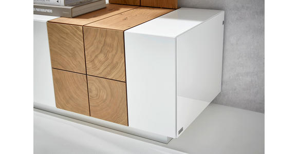 WOHNWAND  in Weiß, Eichefarben  305/190/52 cm  - Eichefarben/Weiß, Design, Holz/Holzwerkstoff (305/190/52cm) - Ambiente