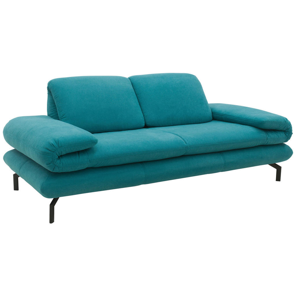Thumbnail - Looks by W.Joop 2-Sitzer-Sofa Looks Xiii, Türkis, Textil, Uni, 204x83x98 cm, Made in EU, FSC Mix, Wohnzimmer, Sofas & Co...