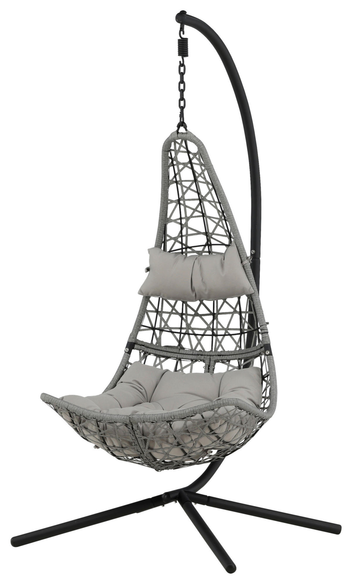 HÄNGFÅTÖLJ   132/205/130 cm  - grå/svart, Klassisk, plast (132/205/130cm) - Gardenson