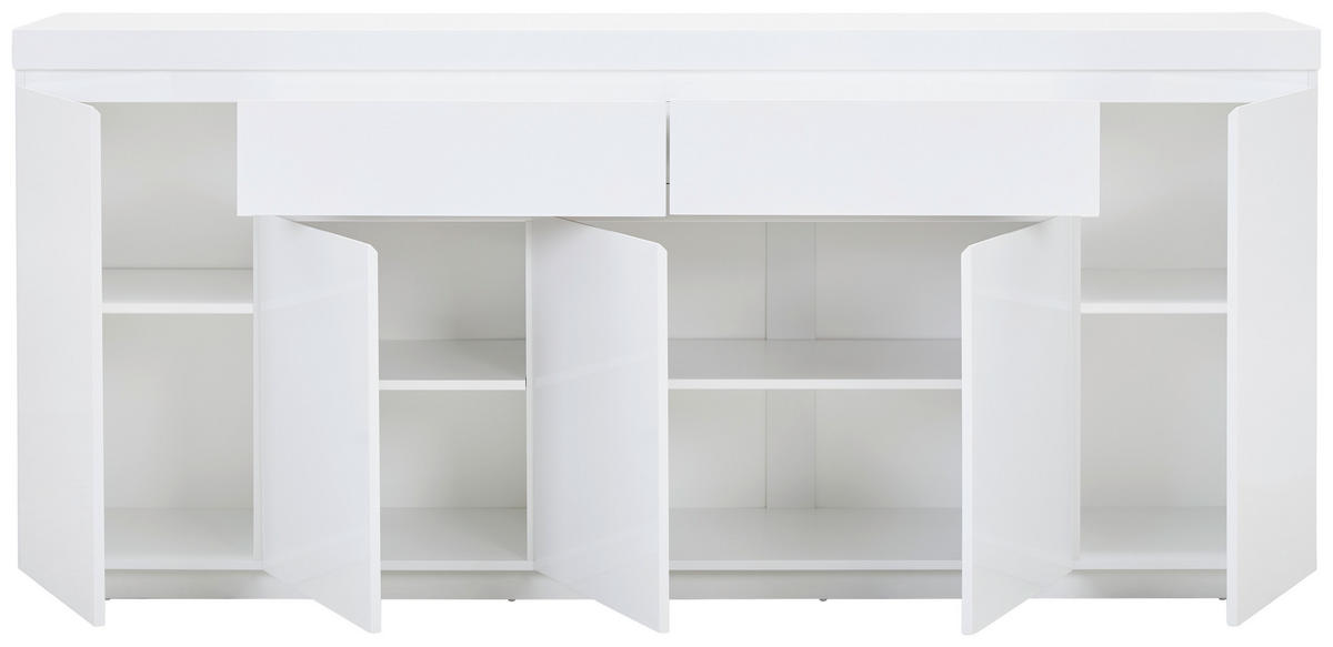 SIDEBOARD  in 200/89/40 cm  - Weiß Hochglanz, Design, Holzwerkstoff (200/89/40cm) - Xora