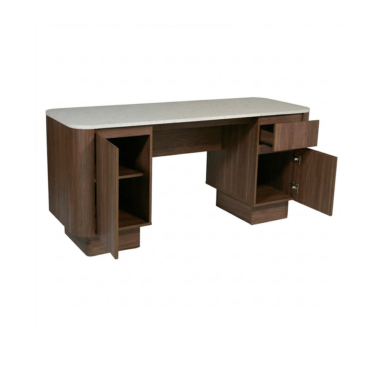 SCHREIBTISCH  Weiß, Walnussfarben  - Walnussfarben/Weiß, KONVENTIONELL, Holzwerkstoff (160/75/59cm) - MID.YOU