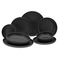 KOMBISERVICE Schwarz Uno 8-teilig 2 Personen  - Schwarz, Basics, Keramik - Creatable